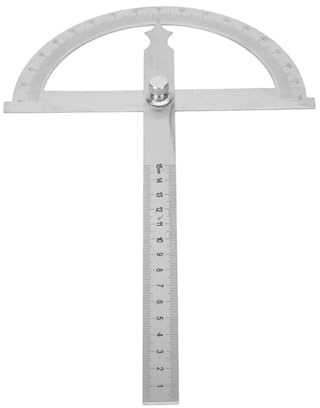Rapporteur, avec Fonction Zéro et Verrouillage Bras Rapporteur en Acier Inoxydable Détecteur d'angle Jauge de Recherche d'angle Règle de 15 Cm (150 * 200mm)