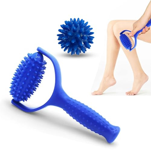 LAQWYNKB massageroller, massageball, 2er Set Igelball Set, Spiked Massage Ball Hart, Massagebälle mit Noppen,für Rücken Beine Füße Hände, Arme, Schultern, Muskelkater