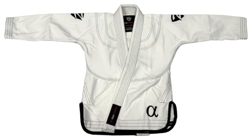 Zed Honra - Youth Alpha Gi - Kimono BJJ de alta calidad, tejido de perlas duradero y antidesgarros, incluye cinturón blanco y bolsa, Blanco, M00