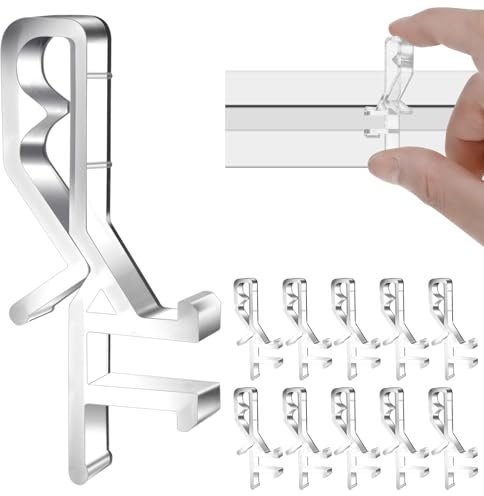 Ptwola 10pcs Valance Clips, 1-7/8 Inches Window Blinds Hide Clip Clear Plastic Hide Retainer Holder for Valance Replacement Clips Window Wood Blind Clips Blind Channel Cover Clips