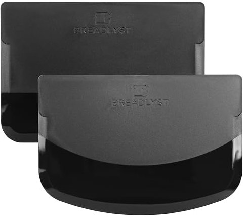 BREADLYST® Teigschaber Set 2 Stück – Teigkarte, Teigspachtel und Teigschneider mit gerader & runder Kante (14,5 cm) – BPA-freier, lebensmittelechter Küchenschaber aus Kunststoff für Brot & Pizza