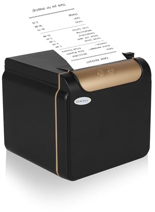 ZYWELL Impresora térmica de recibos de 58 mm/80 mm, impresora POS de cocina con cortador automático, alarma audiovisual, salida de papel frontal, soporte para cajón de efectivo, interfaz Ethernet