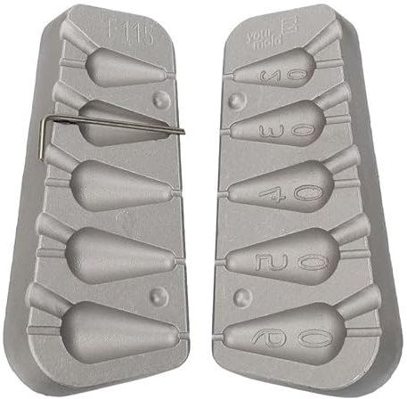 Molde de aleación de aluminio para plomo, 20 g, 30, 40, 50, 60