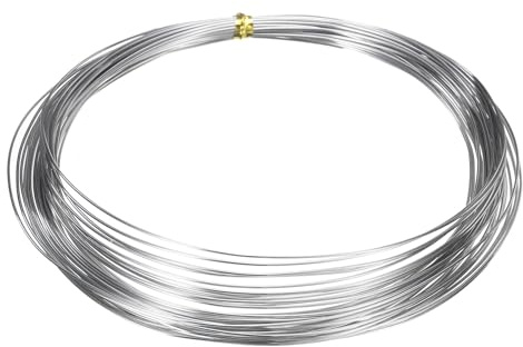 QUARKZMAN 22 Gauge 0.6mm Filo Inossidabile 10m/33 ft Filo Artistico Morbido per Scultura Resistente all'Ossidazione Filo per Creazione di Gioielli DIY Forniture per Artigianato, Argento