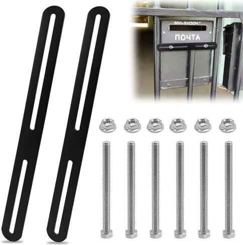 Support Boite Aux Lettres 2 Pièces Kit de Fixation pour Boîtes 280 x 24 mm Acier Inoxydable Connecteur Plat Ajustable pour la Fixation de Boîte aux Lettres