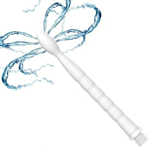 PHYNDR 1 Pieza limpiador Vaginal con 8 Orificios,Ducha anal de Silicona,Ducha Anal,Para la limpieza anal del Sistema Colónico, Para Parejas Homosexuales, Hombres y Mujeres (Blanco)