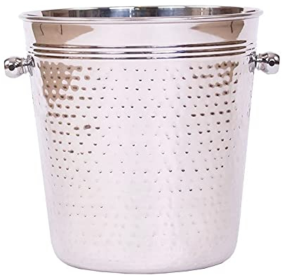 Epicurean Hammered Steel Elegant Champagne Bucket, Silver, Stainless, 21 x 26 x 22 cm