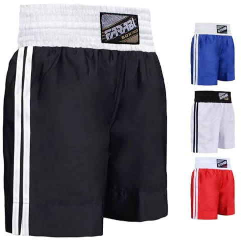 Farabi Sport boxningsshorts vuxna män kvinnor barn junior kickboxning stridsshorts andningsbara och mysiga passform stansshorts för boxningsträning stansning, sparring och gymträning