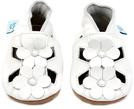 Dotty Fish unisex – bebis Soft Leather Baby SandalsSandal