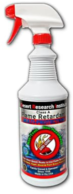 Fire Retardant Spray Liquid Solution (Class A for Natural Textiles, Raw Wood, Absorbent Materials & More) Eco-Safe, Non Toxic, C.A.C. Title-19, ASTM E84, DRI-ONE, One Quart with One Sprayer- 32 oz