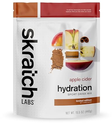 SKRATCH LABS Sport Hydration Drink Mix | Kohlenhydrate, Elektrolyte Pulver | 440g | Apfel Cider | Ausdauer, Training, Wettkampf | Glutenfrei, Vegan