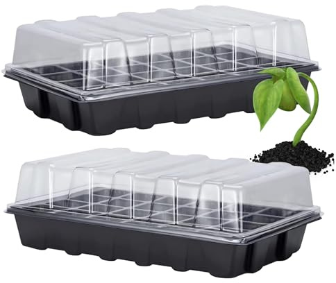 Set de 3 serres de Culture 27 x 19 cm - Mini-Serre d'intérieur avec boîte de Culture et bac de Culture pour Plantes à cultiver (3)