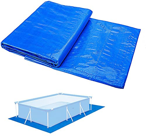 Ruolin Alfombrilla Rectangular para Piscina Azul, Paño de Piso Plegable para Piscina Protector de Suelo Piscina Adecuado para Piscinas, Hinchables y Piscinas para Niños 295 x 206cm