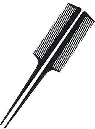 PARENCE - Set di 2 pettini a coda di capelli antistatici, pettini da parrucchiere professionali antistatici resistenti al calore, pettini da barbiere a denti fini e larghi. Offerta di 2