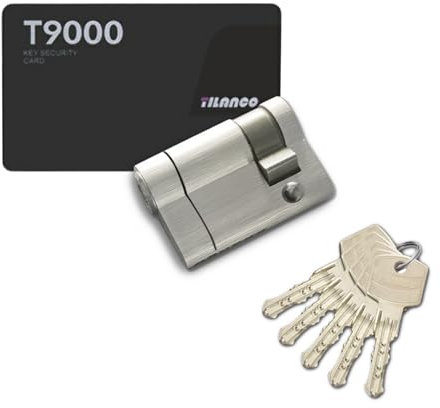 Cylindre de fermeture 30 10 mm avec clé AB, 5 clés principales et carte de code, serrure de sécurité demi-cylindre anti-casse