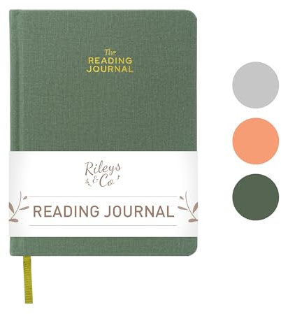 Rileys & Co. Green Reading Journal - Bokjournal Läslogg & Bokrecensionsdagbok | Läsdagböcker för bokspårning med daglig läsningslogg