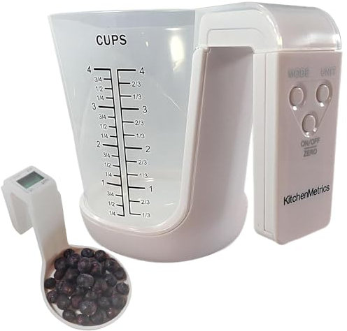 Taza Medidora Digital - Taza Medidora Electrónica | Báscula Y Vaso Medidor De Alimentos De Cocina Digital Preciso 2 En 1 - Pantalla LCD, Vaso De Pesaje Electrónico De 4 Modos Para Medición De Sólidos