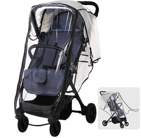 Universal Rain Cover for Pushchair, Pram Rain Cover forStroller Buggy, Baby Travel Weather Shield with Zipper Open on Front, All Seasons Rain Wind Snow Protection