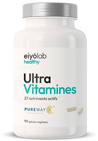 UltraVitamines HT | Multivitamines et Minéraux 27 Nutriments Bio-actifs | Formule Antioxydante Unique | 6 Ingrédients Brevetés | 90 Gélules Végétales | Made in France | Eiyolab