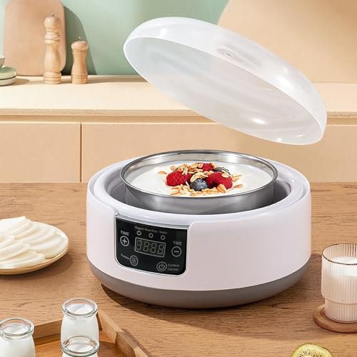 Yogurt Maker, 36 Hour Probiotic Yogurt Machine with Adjustable Temperature and Time Control, Yoghurt Maker with Digital LCD Display Machine for Homemade Greek, Vegan Yogurt