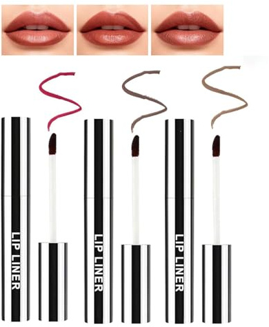 3 Colores Peel Off Lip Stain, Perfilador Labios y Delineador Labios Larga Duración, Lip Stain Hidratante y Perfilador Labios Despegable para Mujer (Marrón Claro/Oscuro/Borgoña)