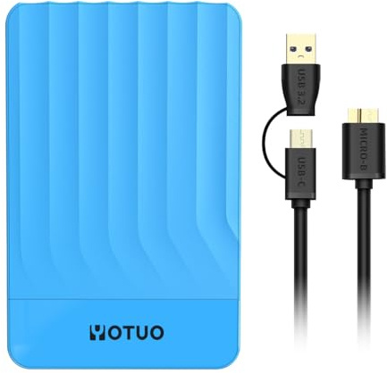 YOTUO 750GB Portable External Hard Drive Storage Expansion Mobile HDD USB 3.0 for PC, Mac, Desktop, Laptop, PS4, PS5, Xbox One X/S, Xbox 360, Xbox Series X/S, Office & Game (Blue)