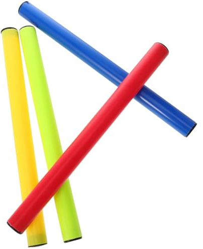 QUMIIRITY Bastoni da Staffetta Atletica 4 Pezzi in Plastica Leggera Bordo Liscio, Accessori per Gare di Corsa e Passaggi Sicuri, Attrezzatura Sportiva e Adulti Colore Casuale