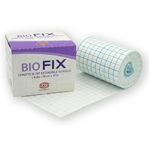 SGWEB Professional Cerotti Medicazione in Tessuto Non Tessuto 10 cm x 10 m - Cerotto Rotolo Estensibile Traspirante TNT per Fissaggio Garze e Medicazioni Grandi, Bianco, Modello BIOFIX Luxor RA003