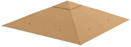 Outsunny Ersättningstak för Paviljong 3 x 3 m, vattenavvisande Paviljongtak med Ventilerat Top-Design 8 Vattenavloppsöppningar Ersättningsöverdrag för Trädgårdspaviljong, Ersättningsdelar av