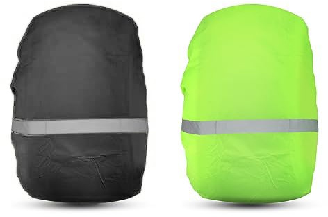 Beowanzk 2er Rucksack Regenschutz Reflektierend,Wasserdicht Regenschutz für Schulrucksack,Schulranzen,Outdoor Survival Camping Reiserucksack,Trekkingrucksack,Skirucksack,Rucksack Raincover (L)