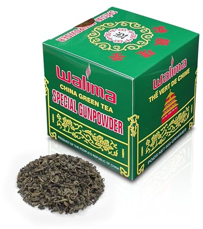 Thé Vert De Chine Walima 500g Gunpowder - Feuilles Entières, Récoltées à La Main, 100% Naturel, Authentique Et Végan, Sans Additifs Ni Conservateurs