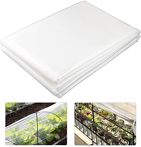 CYH 2M X 6M Thick Clear Heavy Duty Polythene Plastic Sheeting Proof Membrane Garden Grow Polythene Cover Sheets for Gardening Insulation and Building Rubble Protection 250Mu / 1000G