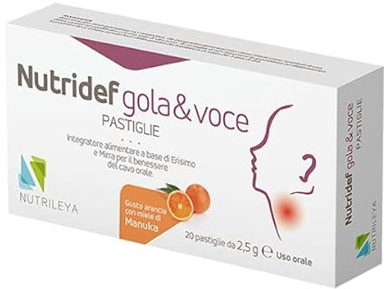 NUTRIDEF GOLA & VOCE CON MIELE DI MANUKA 20 PASTIGLIE GUSTO ARANCIA