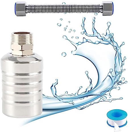 Qivine 3/4'' Vanne à Flotteur Entièrement Automatique, Valve de Contrôle du Niveau d'Eau en Acier Inoxydable 304, Régulateur de Niveau d'Eau Automatique pour Piscines (03:Upper Water Intake)