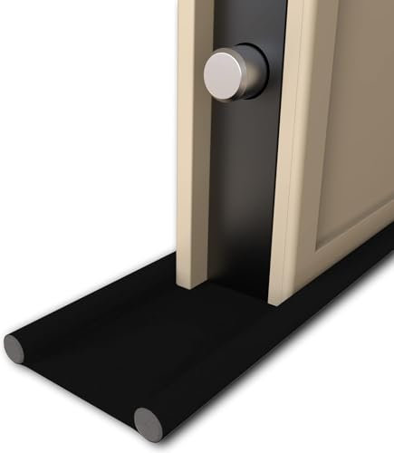 Wörthit – Burlete bajo Puerta para Puertas blindadas y Normales Interiores y Exteriores – Se Ajusta a Medida – Protege del frío, la Humedad, el Agua y los Insectos (Negro, 80 CM)
