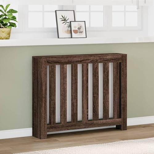 Brokky Heizkörperverkleidung Braun Eiche 104x20x82 cm HeizköRperabdeckung Wohnungseinrichtung HeizköRper Abdeckung Holzwerkstoff - 852741