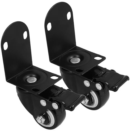 PartyKindom 2 Pz Ruote Per Trolley Ruote Piroettanti Rotelle Per Banchi Da Lavoro Rotelle Industriali Ruote Per Mobili Della Piastra Superiore Fisse Ruota Girevole Ferro Black