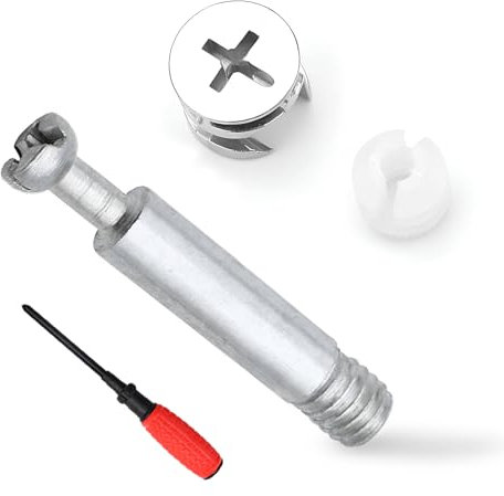 Laitejituan 25 Ensembles Meubles Connecteur Connecteur Goujon De Raccord à Came Accessoires Vis de Cheville à Écrou Pré-Inséré pour la Connexion de Panneaux D'armoires de Meubles