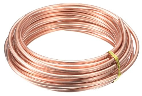 sourcing map Weicher Kupferdraht, 99,9 % reiner blanker Kupferdraht, 3 mm, solider Basteldraht für Heimwerker, Handwerk, Gartenarbeit, Dekoration, 6 m