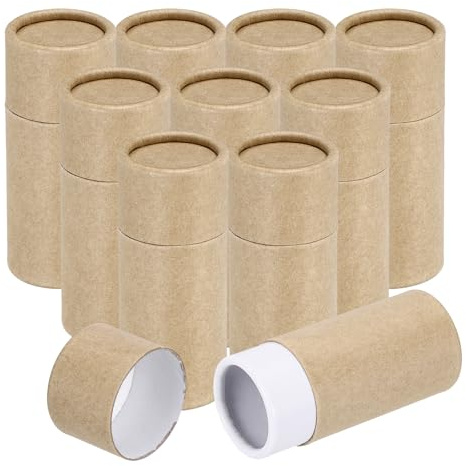 sourcing map 10 tubi in cartone kraft, 10 ml, vuoti, rotondi, per confezioni regalo, per bottiglie di olio essenziale, artigianato, matite, tè, caffè, cosmetici, marrone