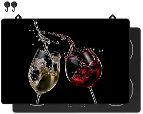 KitchyMist Protège Plaque Induction Vin - 78x52 cm - Déco cuisine - Protection pour plan de travail - Cuisson protégée - Fond de hotte de cuisine