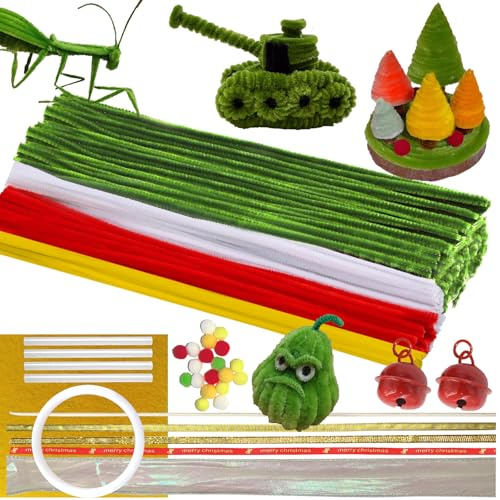 125+ Pipe Cleaners Craft Kit. Pipe Cleaners for craft flowers is Dense,Eeasily Moldable. Ideal for DIY Arts, Kids’ Creative Projects, Handmade Crafts & Christmas craft supplies