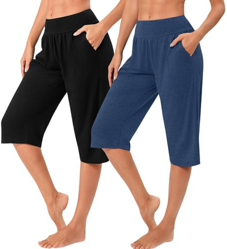 Marvmys Pantalon de Yoga Femmes Pilates Pants Coton Jogging Sport 2PCS | Avec Poches Sudation Running Fitness Décontracté S-3XL