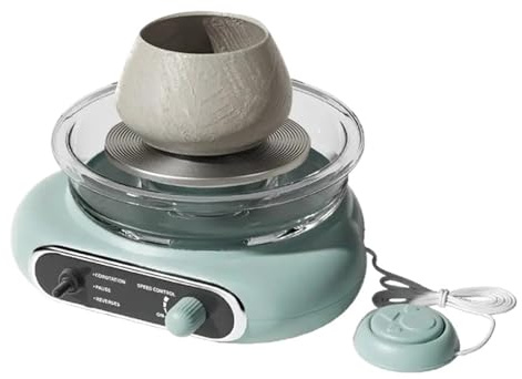 WAFOHSR Mini-Töpferscheiben-Set, Elektrische Drehscheibe Mit Fußpedal Und Einstellbarer Geschwindigkeit PräZise Steuerung
