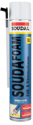 3 x Soudal Soudafoam B2, 750ml, einkomponentiger Pulyurethanschaum, Montageschaum mit hoher Formstabilität, Spar-Set (3)