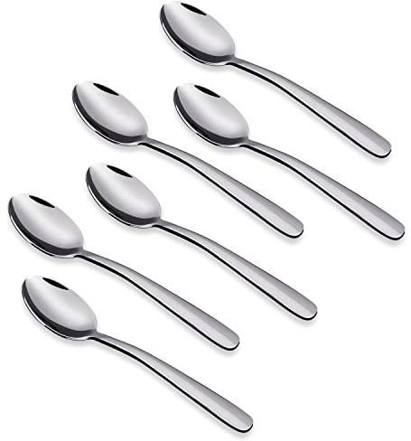 FOXAS Kit 6 Cuillères à Café, Cuillère à Expresso en acier inoxydable, 12CM Petite Cuillère, Série Bon Appétit