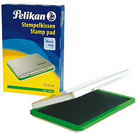 Stempelkissen 2 grün Metallic-Gehäuse 7x11 cm