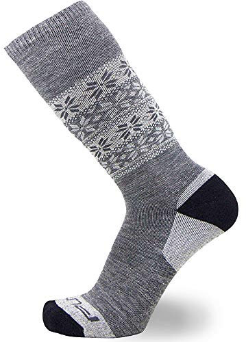 Kinder Alpaka Skisocken - Warme Wolle Skisocken für Jungen und Mädchen - Skifahren Snowboarding, Jungen Mädchen, Gray - 1 Pair, XS/S