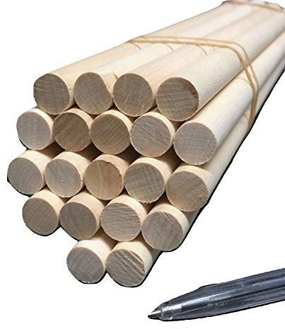 Trustleaf 12mm x 600mm (60cm) Wooden Birch Dowels/Craft Sticks - (5 Pack)