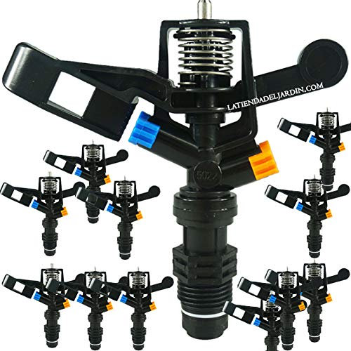 Suinga 15 x Irrigatore agricolo circolare 1/2. 7-14 metri. Portata da 0,76 a 1,68 m3/ora. Pressione di esercizio da 1,5 a 4,0 bar, nero